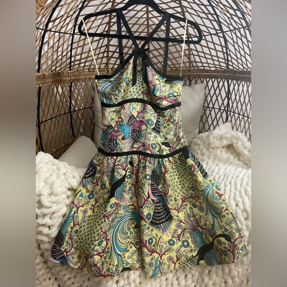 Anthropologie Tabitha size 4. Bird of Paradise silk dress - Picture 5 of 15